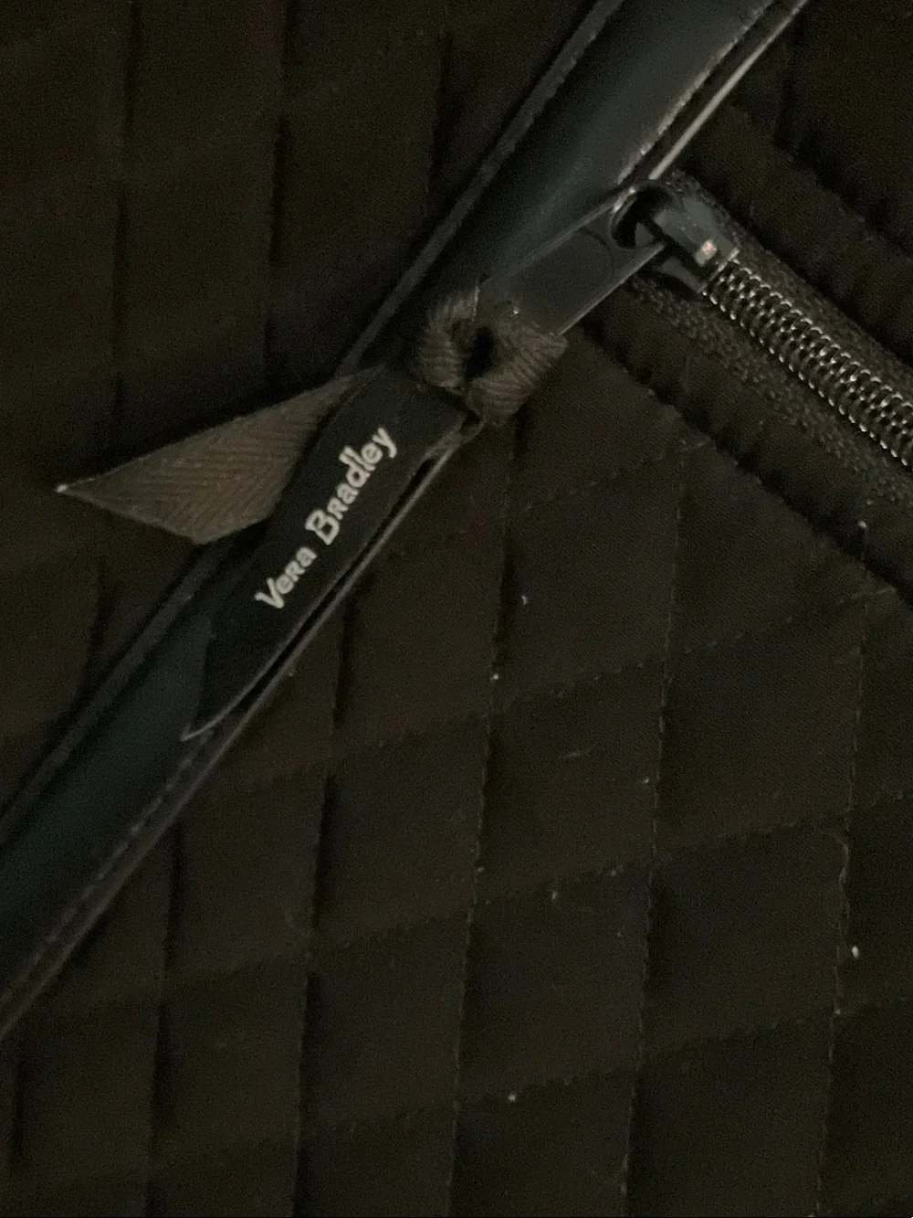 Vera Bradley large Black Quilted Tote with interior ”rose” pattern discontinued.